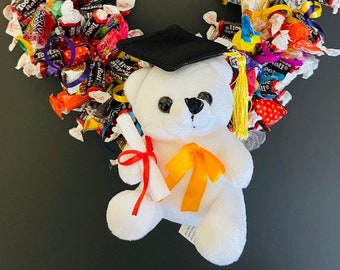 Mixed Candy Lei with Graduation Bear