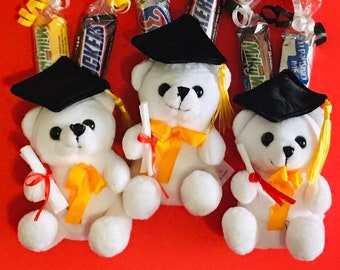 White Mini Graduation Bear Lei