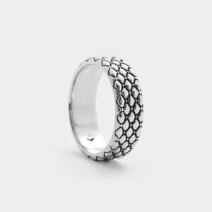 Wide Pattern Band Ring Thumb Rings Custom Engraved 925 Silver Victorian Vintage Padding Inspired 3D Printed Gypsy Ring Textured Boho Ring image 5