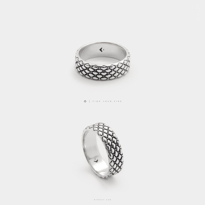 Wide Pattern Band Ring Thumb Rings Custom Engraved 925 Silver Victorian Vintage Padding Inspired 3D Printed Gypsy Ring Textured Boho Ring image 2