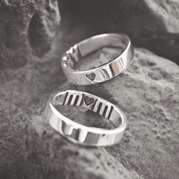 Personalized Inner Engraving Name Promise Couple Rings for Women Men Custom  Wedding Band Engagement Ring Valentine