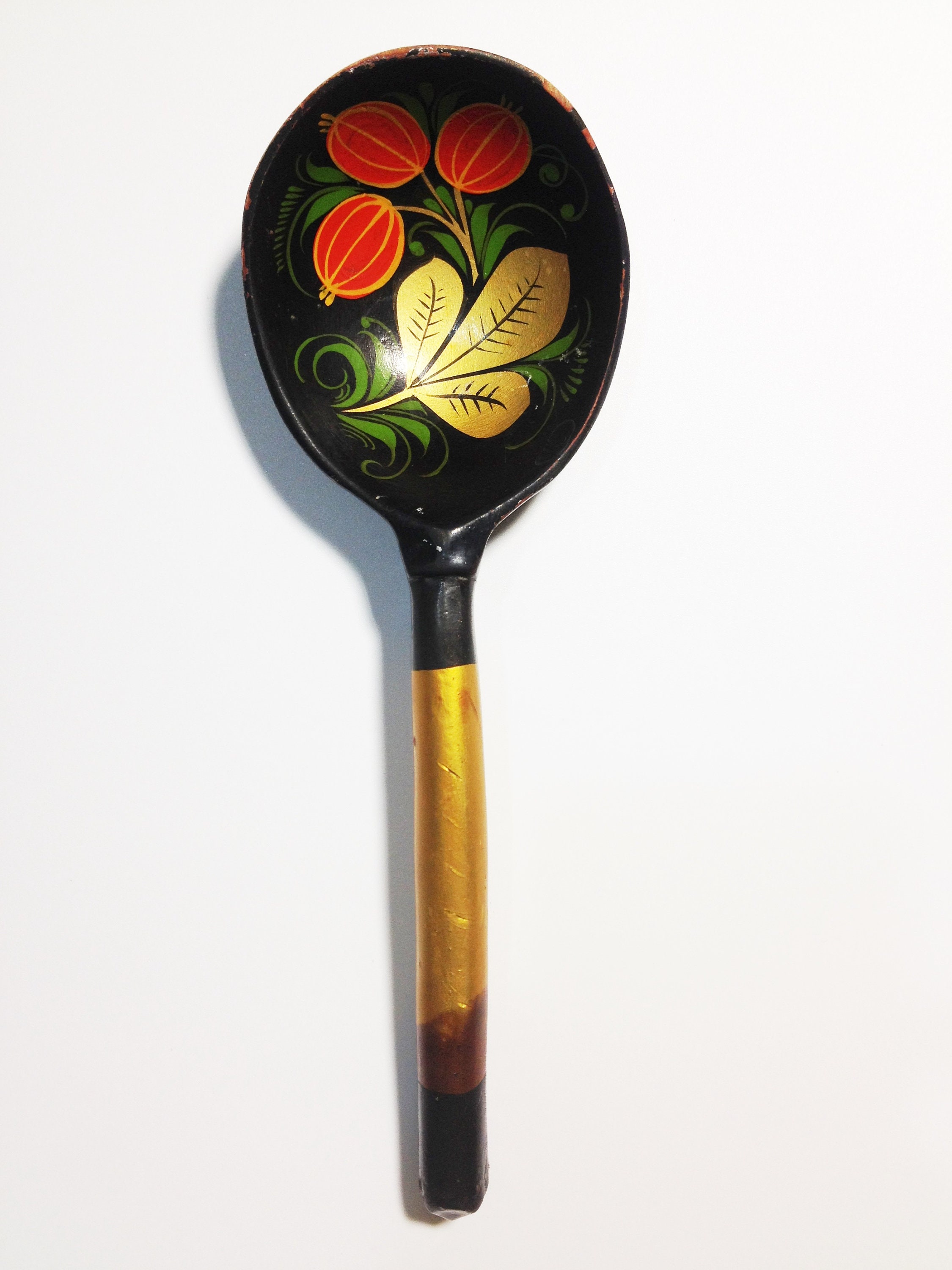 Vintage Russian Wood Spoon cutlery Soviet era Kitchen Decor Etsy