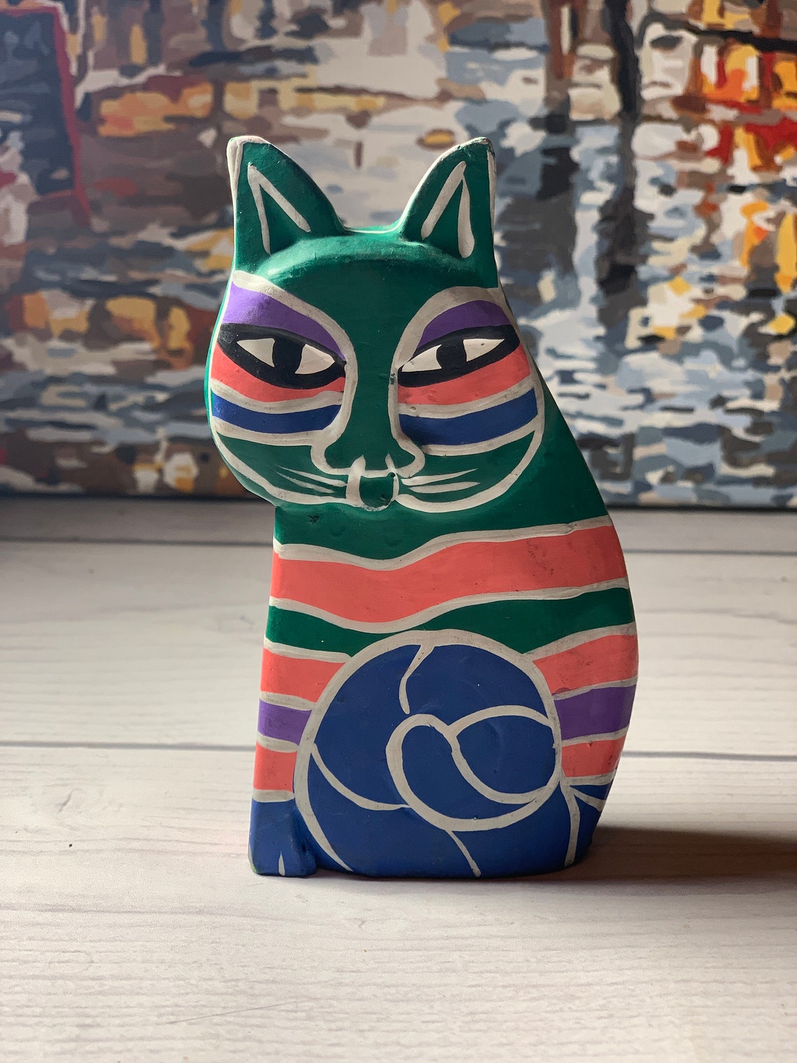 Abstraction Cat Hand Made Wooden Cat Home decor Cat figure Etsy