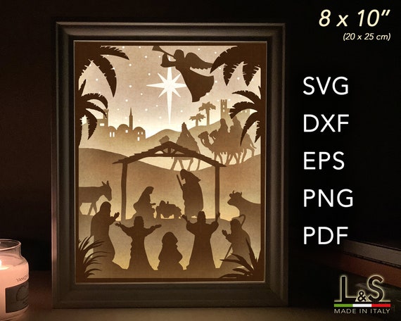 Download Nativity Shadow Box Svg Cricut Christmas Light Box Svg Etsy
