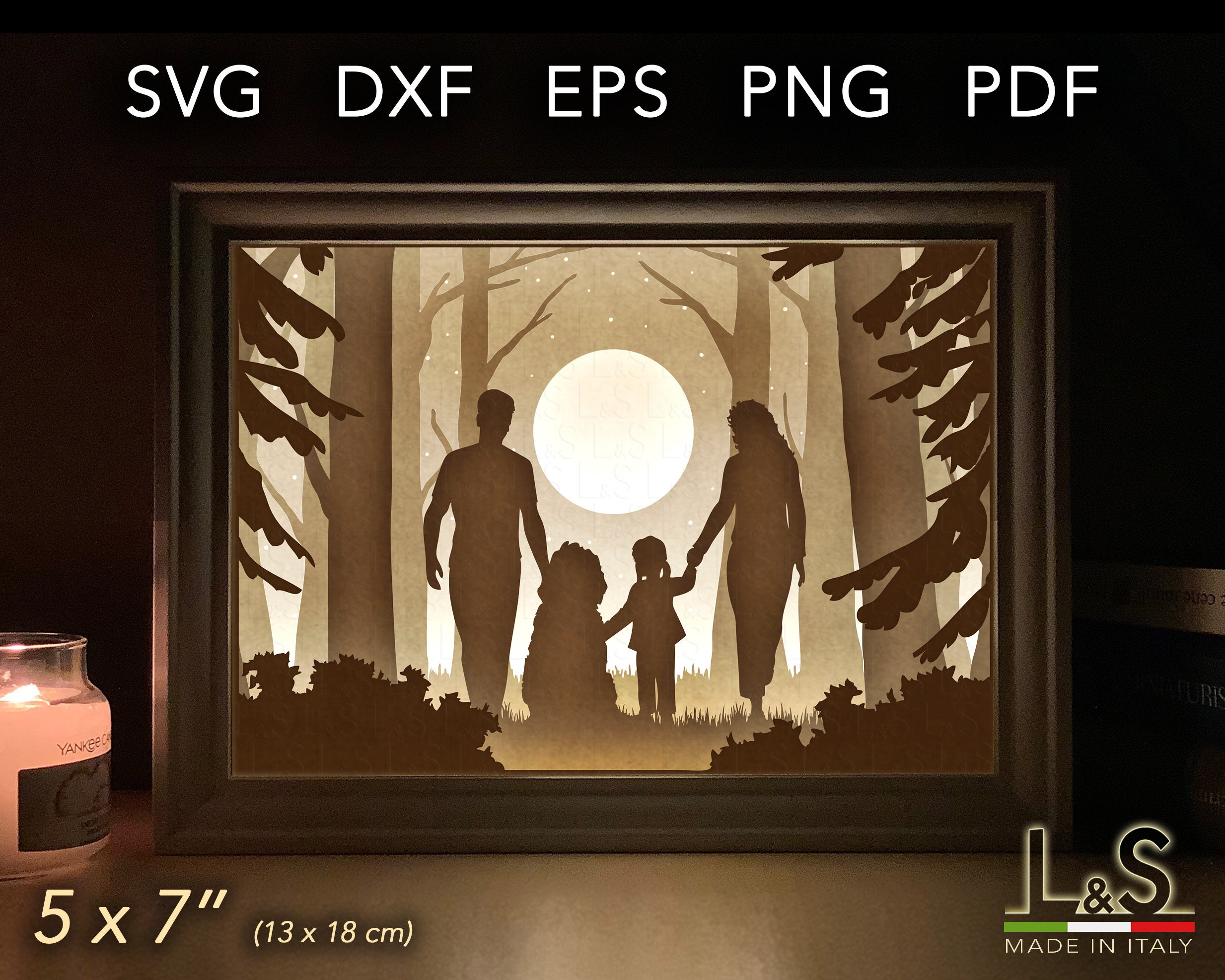 Layered Family Shadow Box svg Files for Cricut Dog Family | Etsy