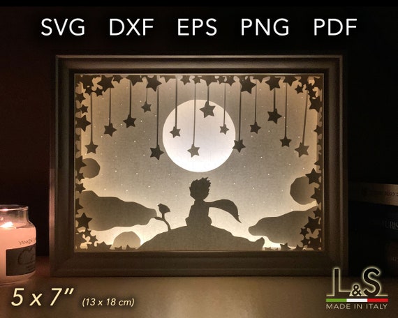 Download Little Prince Light Box Template Svg Night Light 3d Shadow Etsy