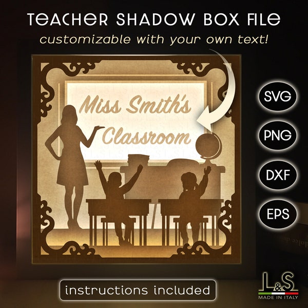 Layered Teacher Shadow Box svg Cricut, Personalized Classroom Sign svg, Light Box svg, Shadow Box Template, Teacher Shadowbox, 3D Lightbox Layered Teacher Shadow Box svg Cricut, Personalized Classroom Sign svg, Light Box svg, Shadow Box Template, Teacher Shadowbox, 3D Lightbox