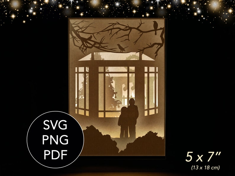 Christmas Shadow Box SVG 3D Christmas Light Box SVG Layered | Etsy