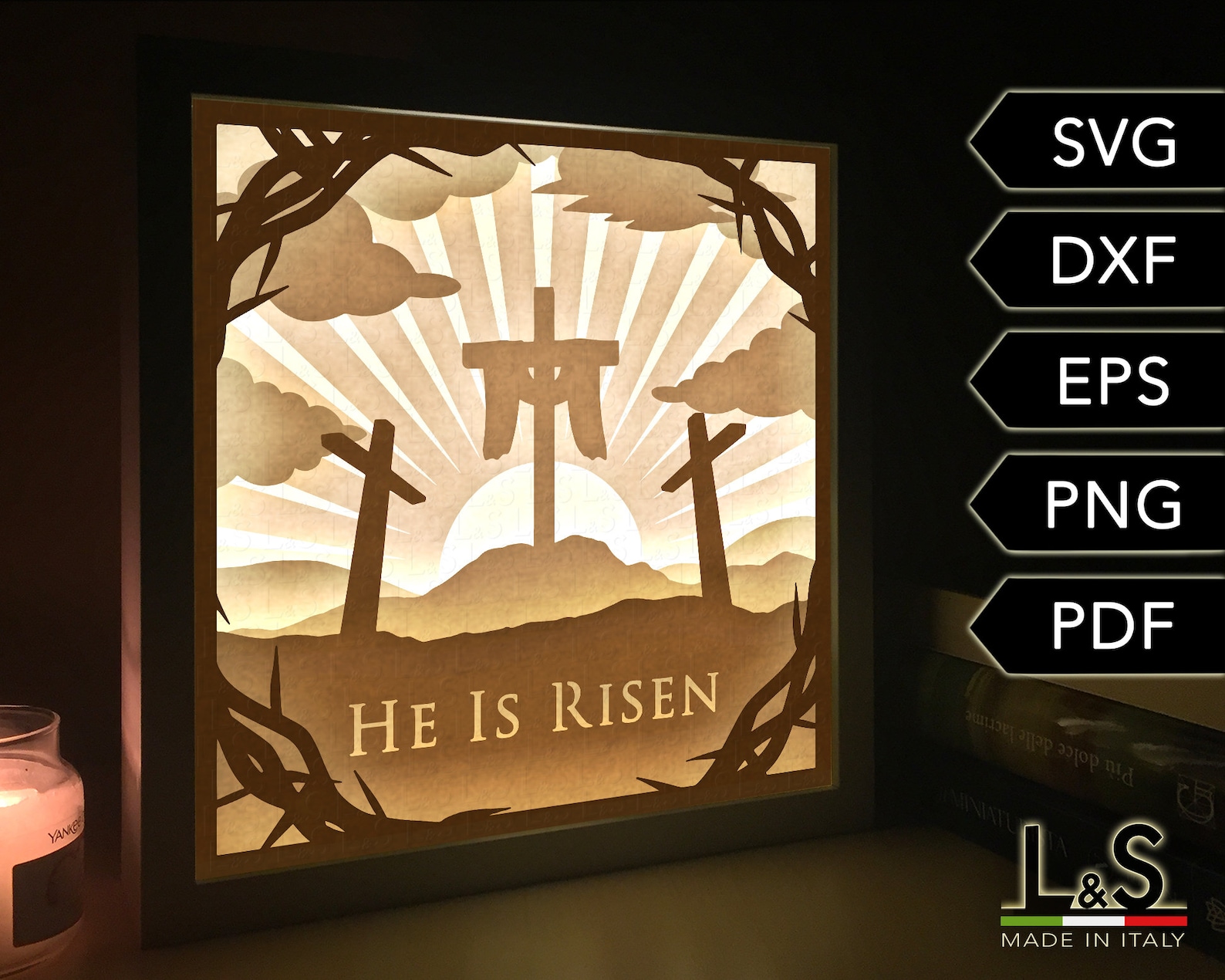 3D Easter Shadow Box Svg Layered Easter Light Box Svg Jesus Etsy