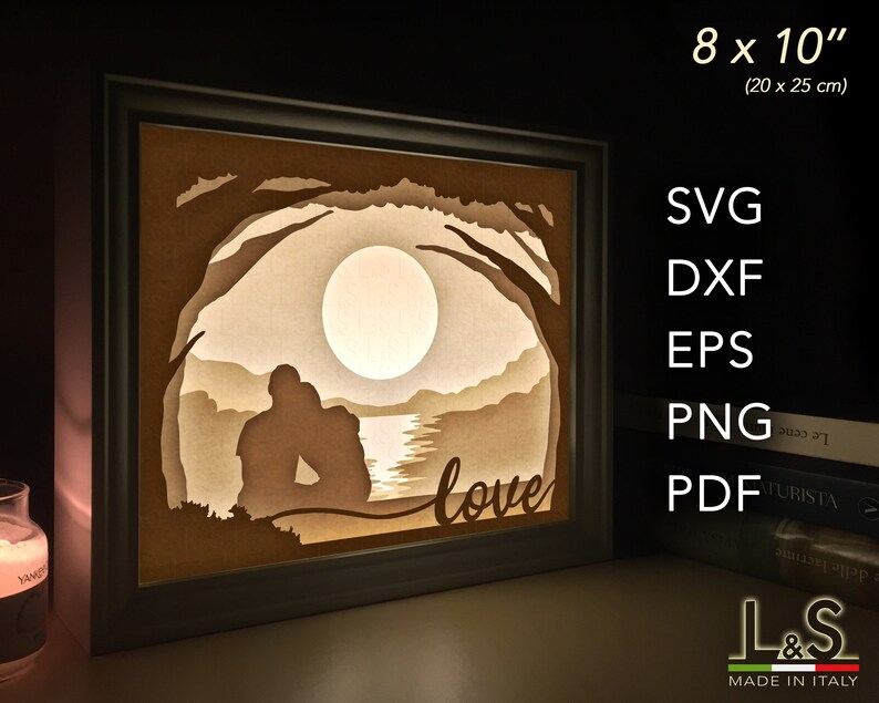 Layered Love Shadow Box Svg File for Cricut, Lighted Shadowbox Svg, 3D ...
