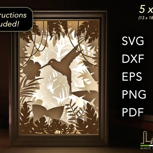 Rectangle 3D Shadow Box Frame Template SVG Silhouette Light - Etsy