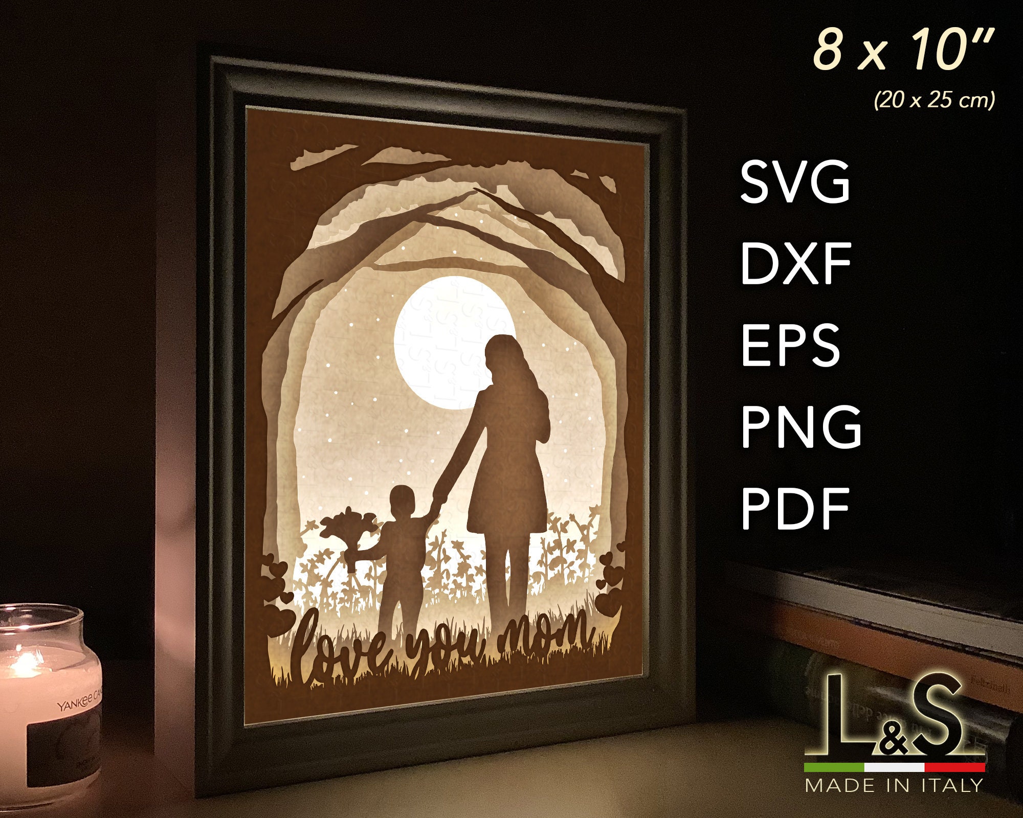 Mom Shadow Box svg Files for Cricut 3D Paper Cut Light Box | Etsy