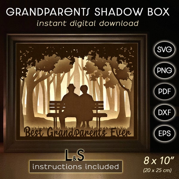 Grandparents Shadow Box Svg Cricut, Lightbox Svg, 3D Shadowbox Svg, Paper Cut Light Box Template, Grandparents Day Craft, Layered Laser File Grandparents Shadow Box Svg Cricut, Lightbox Svg, 3D Shadowbox Svg, Paper Cut Light Box Template, Grandparents Day Craft, Layered Laser File