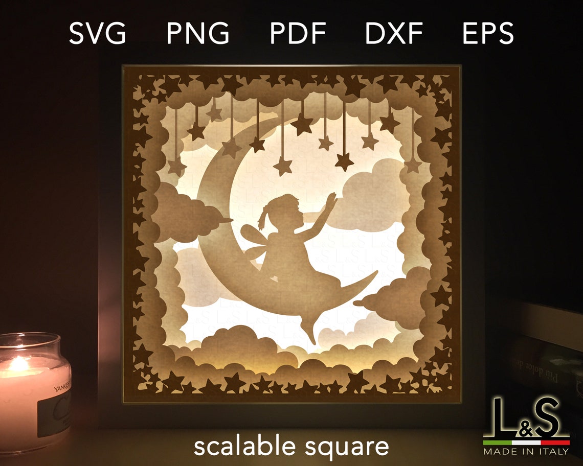 3D Baby Shadow Box Template Fairy Shadow Box svg 3D Light | Etsy
