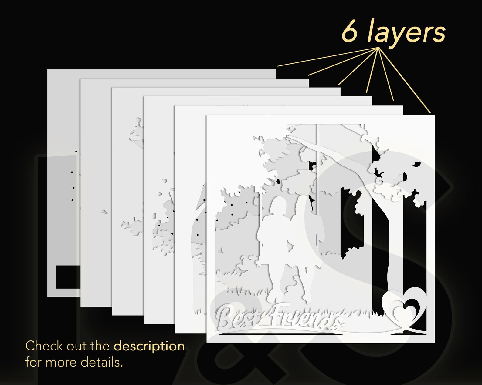 Best Friends Shadow Box Svg, Friends Shadowbox Svg, Lightbox Svg ...