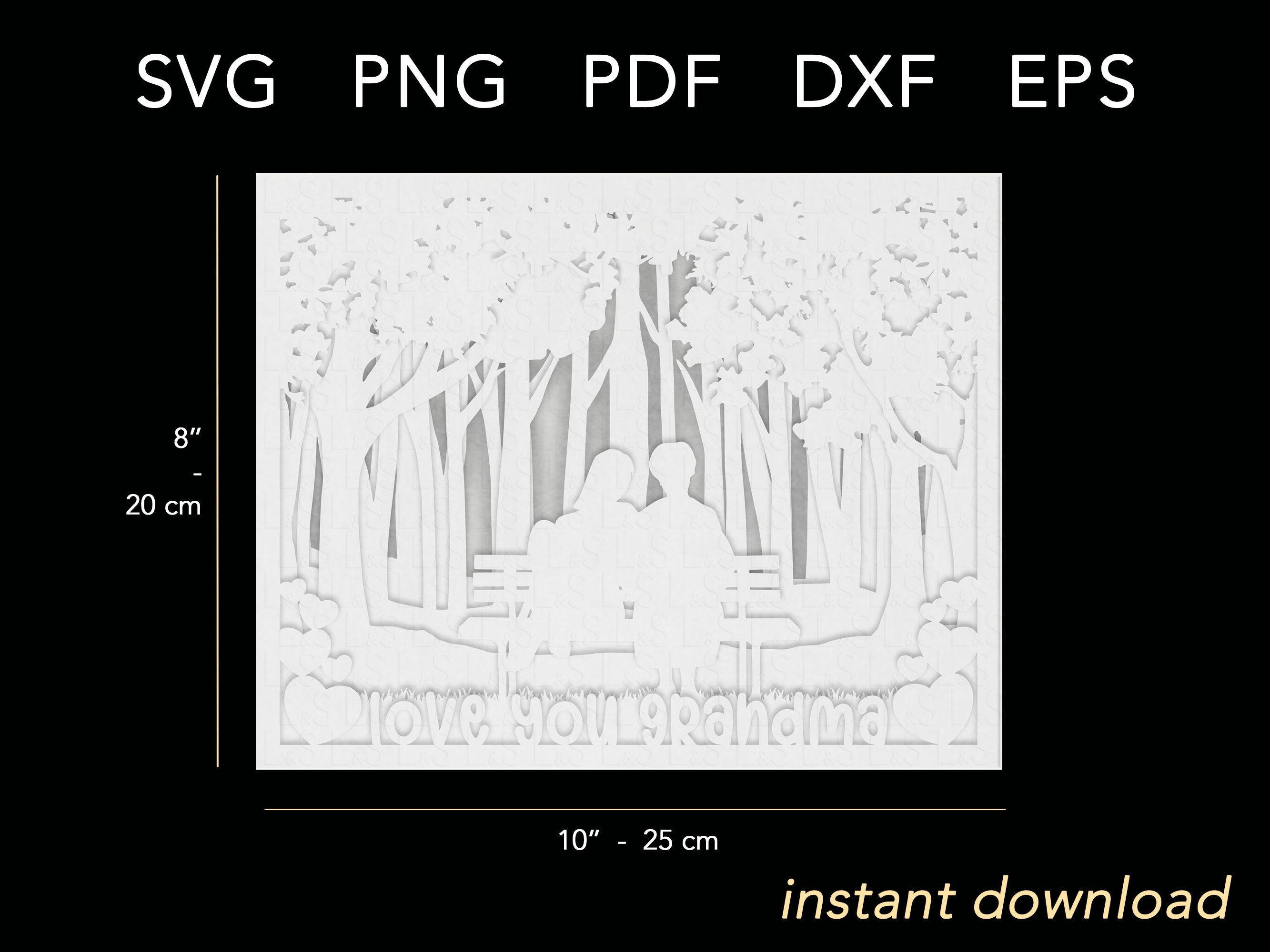 Love You Grandma Shadow Box Svg Files for Cricut Grandmother Etsy