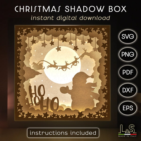 3D Christmas Shadow Box Design, Snowman Shadowbox Svg, Christmas Lightbox Svg, Paper Cut Light Box Template, Santa Shadow Box Svg Cricut