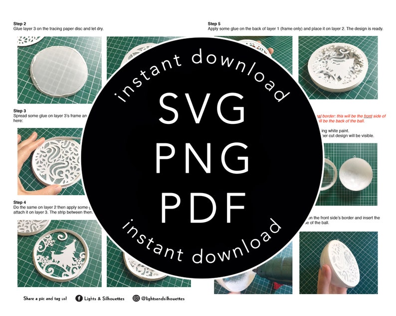 Download Christmas Ornament SVG Bundle 3D Layered Ornaments Shadow ...
