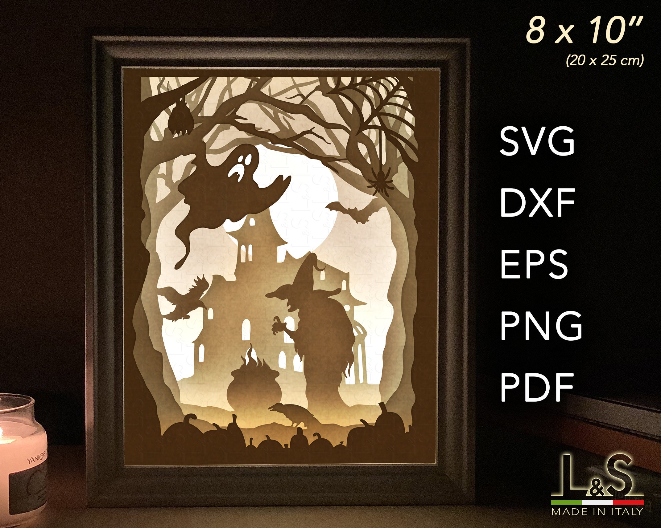 Layered Halloween Shadow Box svg DIY Halloween Decor 3D Etsy