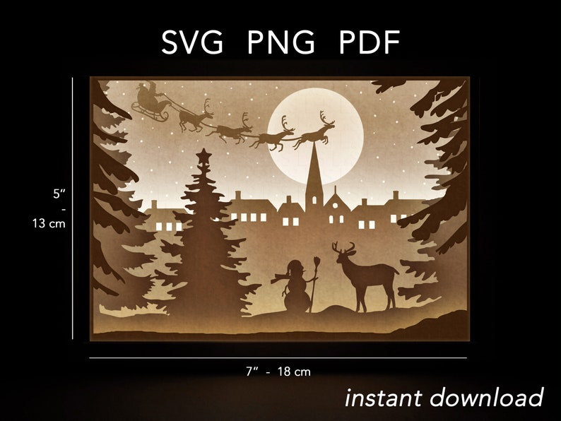 Download Christmas 3D Shadow Box SVG Layered SVG file for Cricut | Etsy