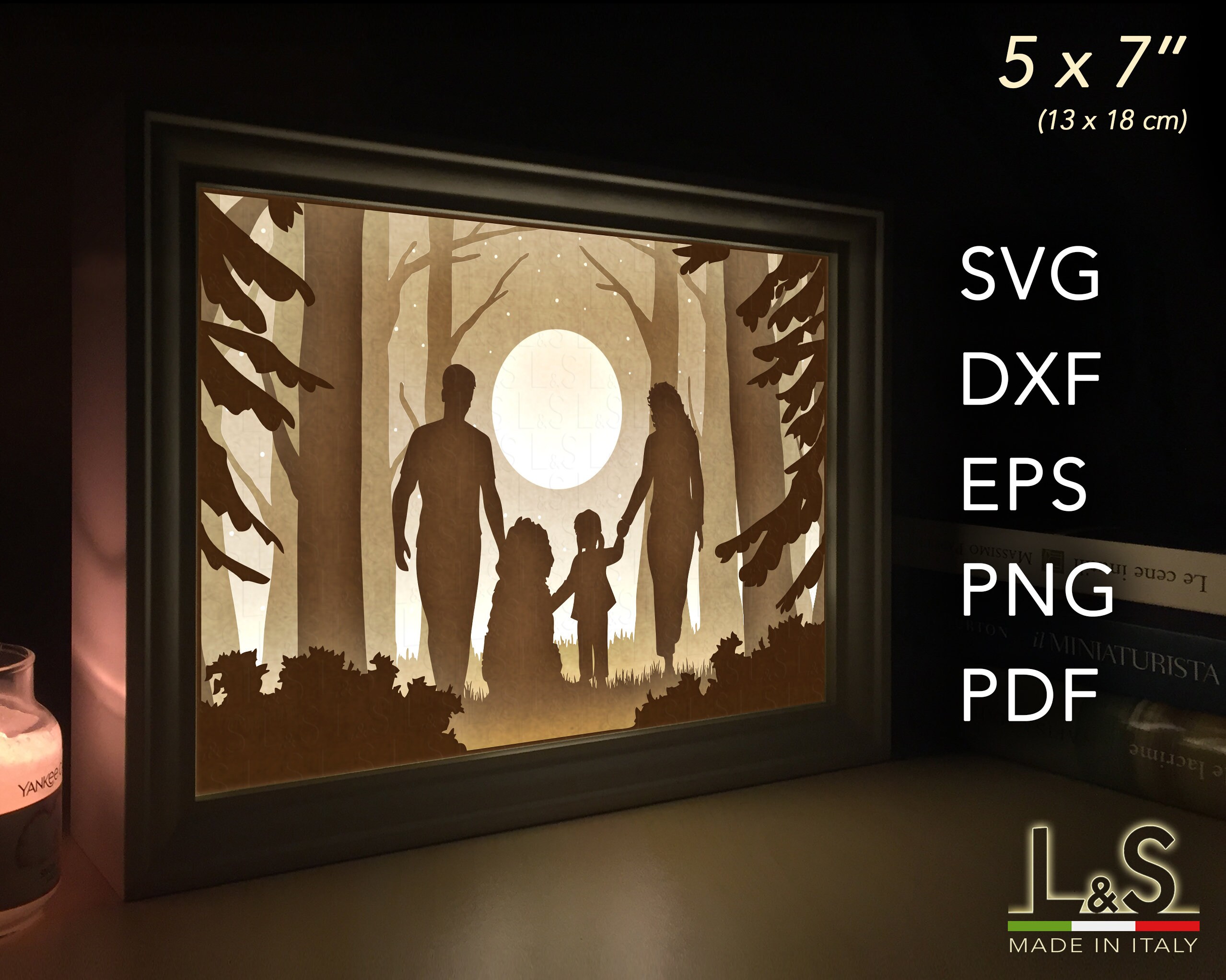Layered Family Shadow Box svg Files for Cricut Dog Family | Etsy