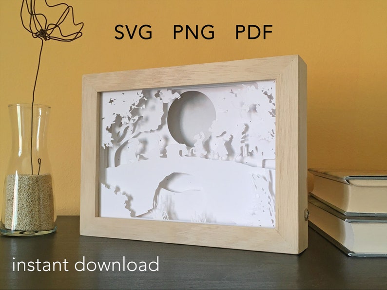 Paper Cut Light Box Template 3D Shadow Box svg files for | Etsy