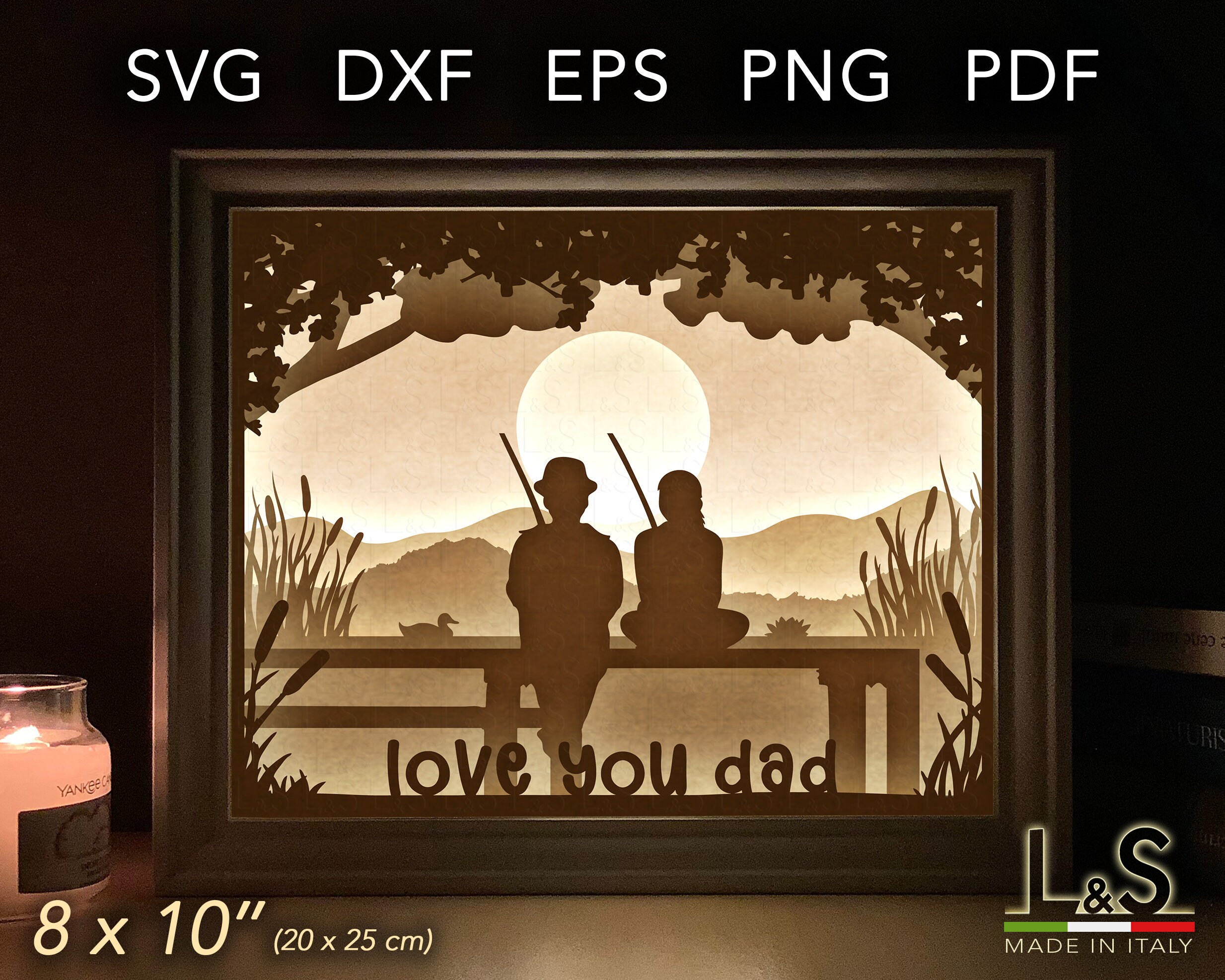 Download 3D Dad and Daughter svg Shadowbox Layered Dad Shadow Box ...