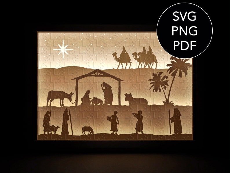 Free Free Layered Nativity Svg 256 SVG PNG EPS DXF File
