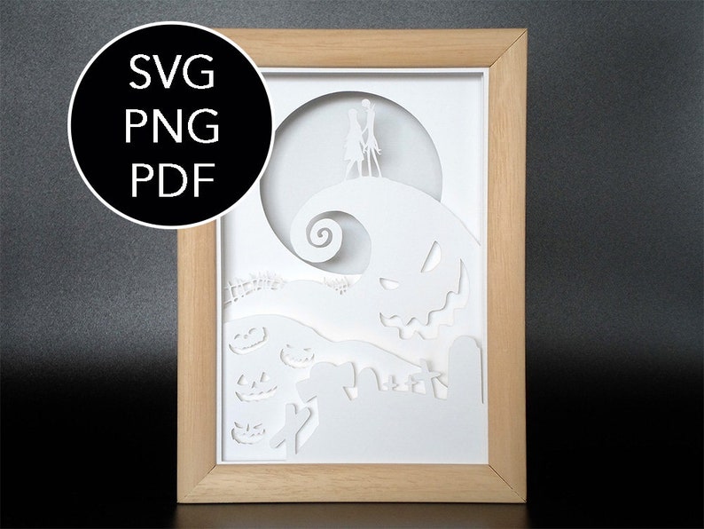 Nightmare Before Christmas Light Box Template SVG Night | Etsy