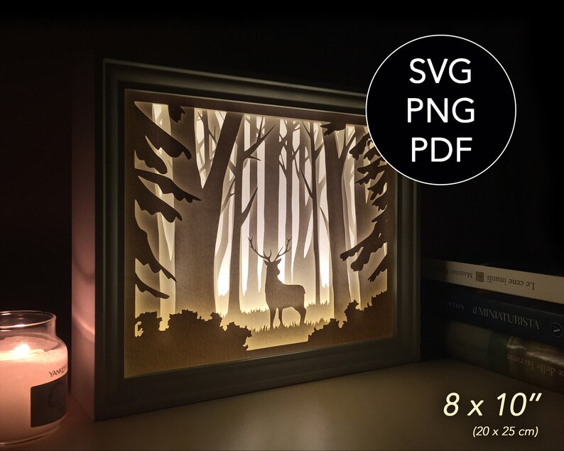 Download 3D deer shadow box svg file for Cricut paper light box | Etsy