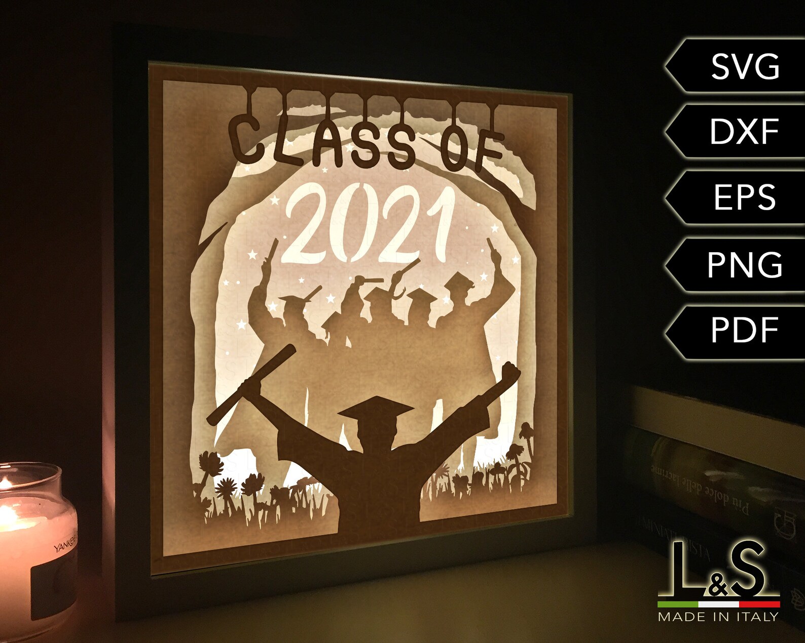 Download Graduation Shadow Box Template Graduation Light Box svg | Etsy