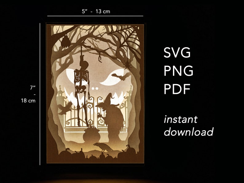 Download Halloween SVG Shadow Box 3D Layered SVG file for Cricut | Etsy