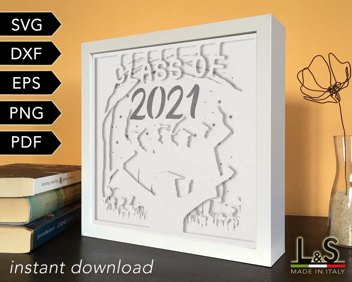 Layered Graduation Shadow Box Template 3D Light Box svg Etsy