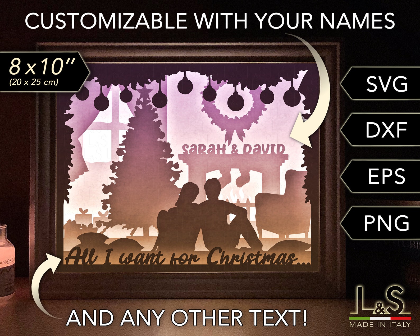 Customizable Shadow Box Svg for Christmas Wedding Shadow Box | Etsy