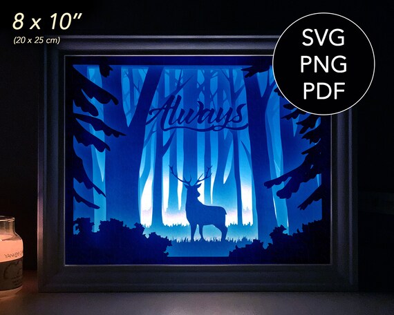 Download Fantasy Shadow Box Template 3d Light Box Svg Deer Shadow Box Etsy