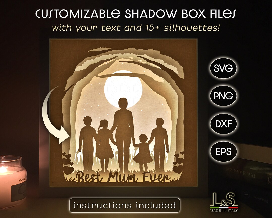 Customizable Mothers Day Shadow Box Svg Cricut, Personalized Mom ...