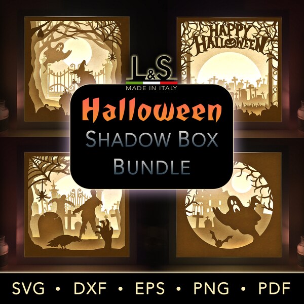 Halloween Shadow Box Bundle, 3D Layered Paper Art Halloween, Halloween Light Box Svg, Cricut ShadowBox Svg, Lightbox Bundle, Laser Template Halloween Shadow Box Bundle, 3D Layered Paper Art Halloween, Halloween Light Box Svg, Cricut ShadowBox Svg, Lightbox Bundle, Laser Template