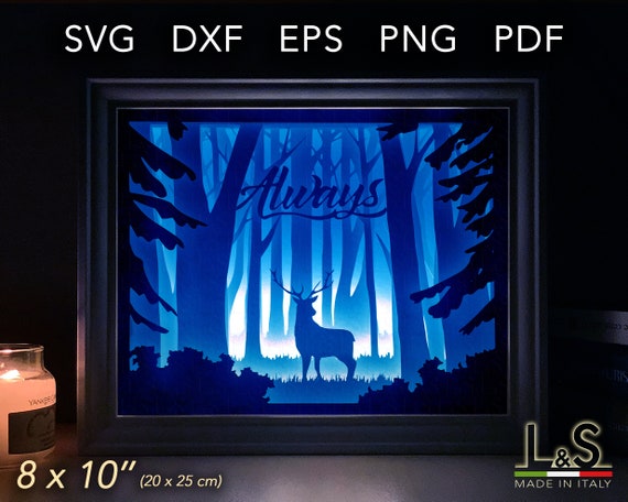 Download Fantasy Shadow Box Template 3d Light Box Svg Deer Shadow Box Etsy