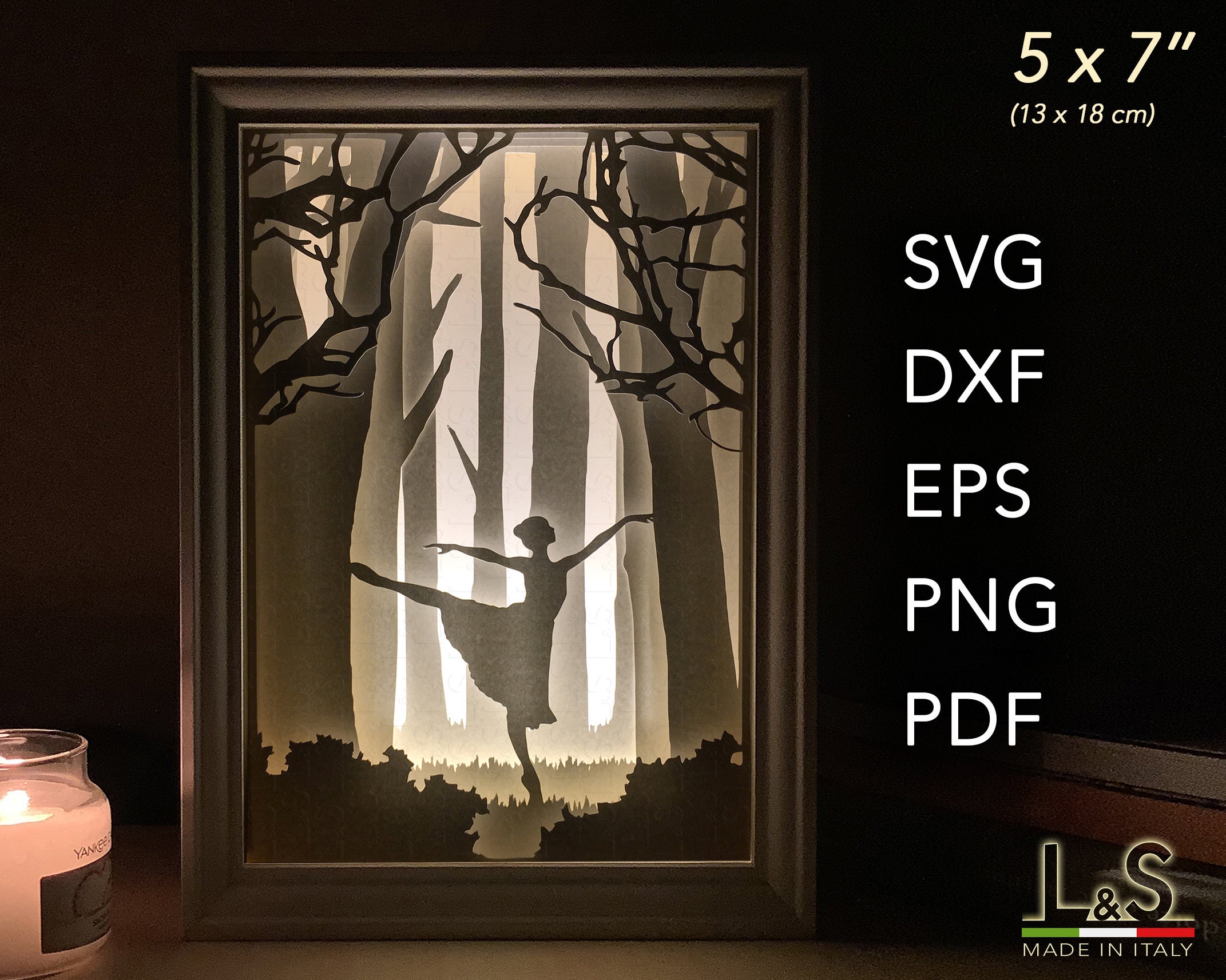 Download Ballerina Dancer Light Box Template Svg Night Light 3d Shadow Box Cut File Download