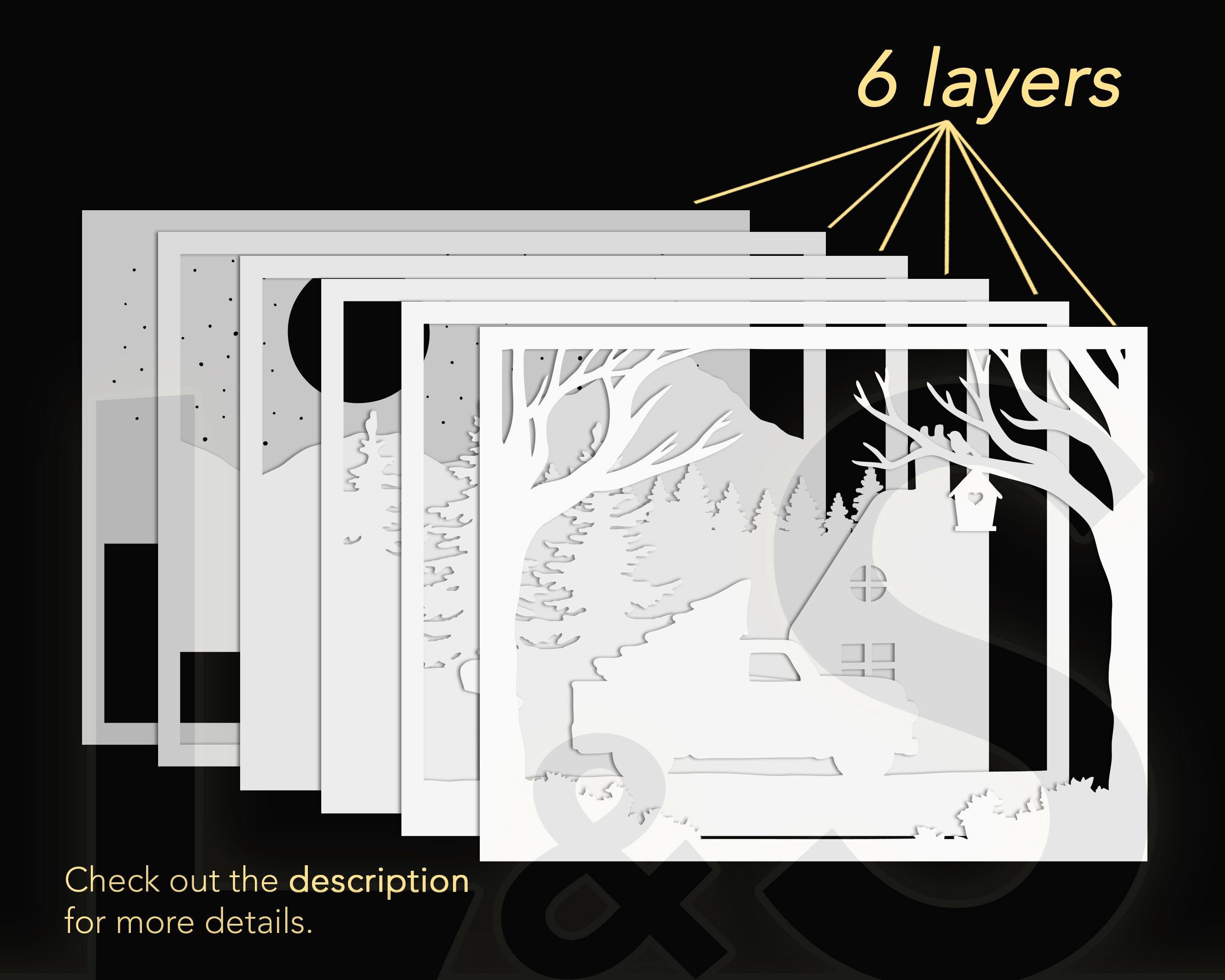 3D Christmas Shadow Box Svg Christmas Light Box Svg Layered - Etsy