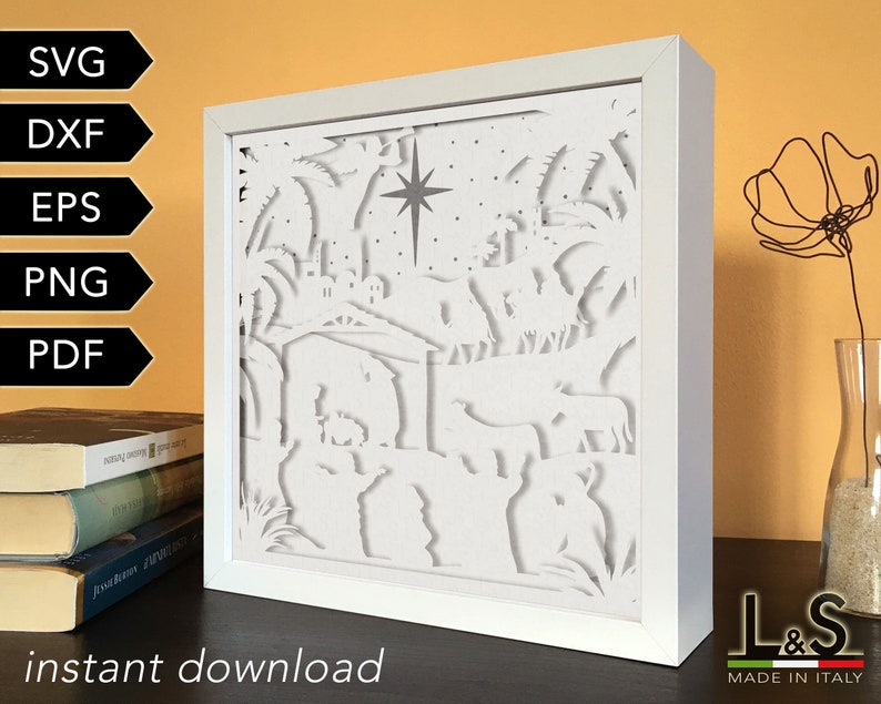 Nativity Shadow Box Svg Christmas Shadow Box Template - Etsy