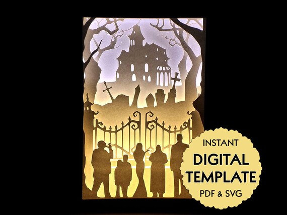 Download Template Addams Family Paper Cut File Silhouette Light Box ...