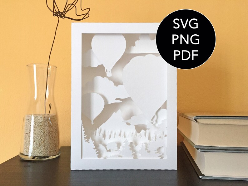 Download Paper cut light box svg Cricut shadow box svg hot air | Etsy