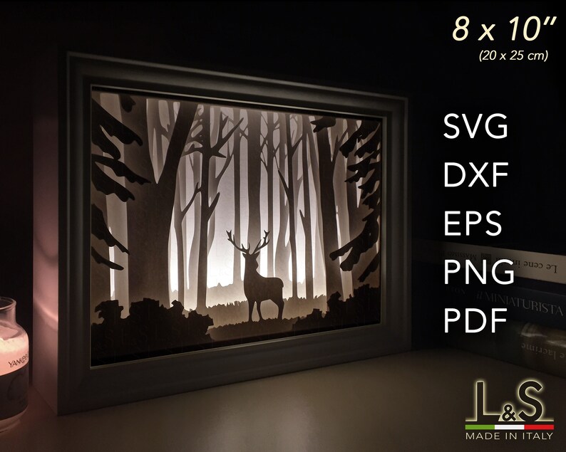 3D Deer Shadow Box Svg File for Cricut, Paper Light Box Template, Deer ...