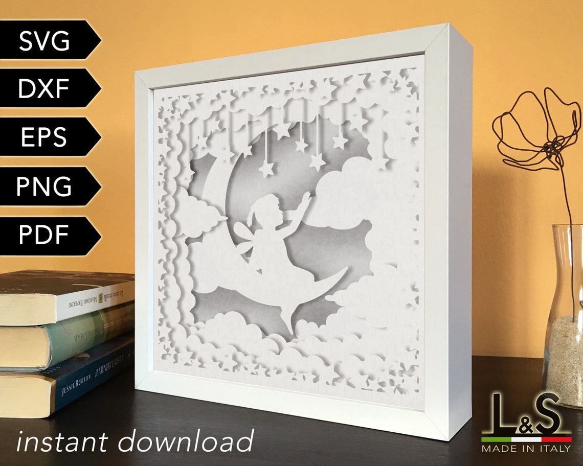 3D Baby Shadow Box Template Fairy Shadow Box svg 3D Light | Etsy
