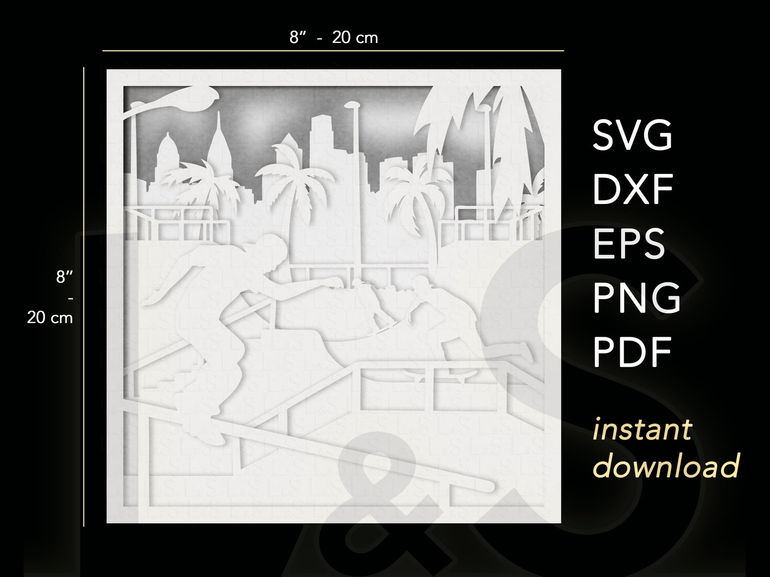 Skateboard Shadow Box Svg Files 3D Light Box Svg Lighted - Etsy