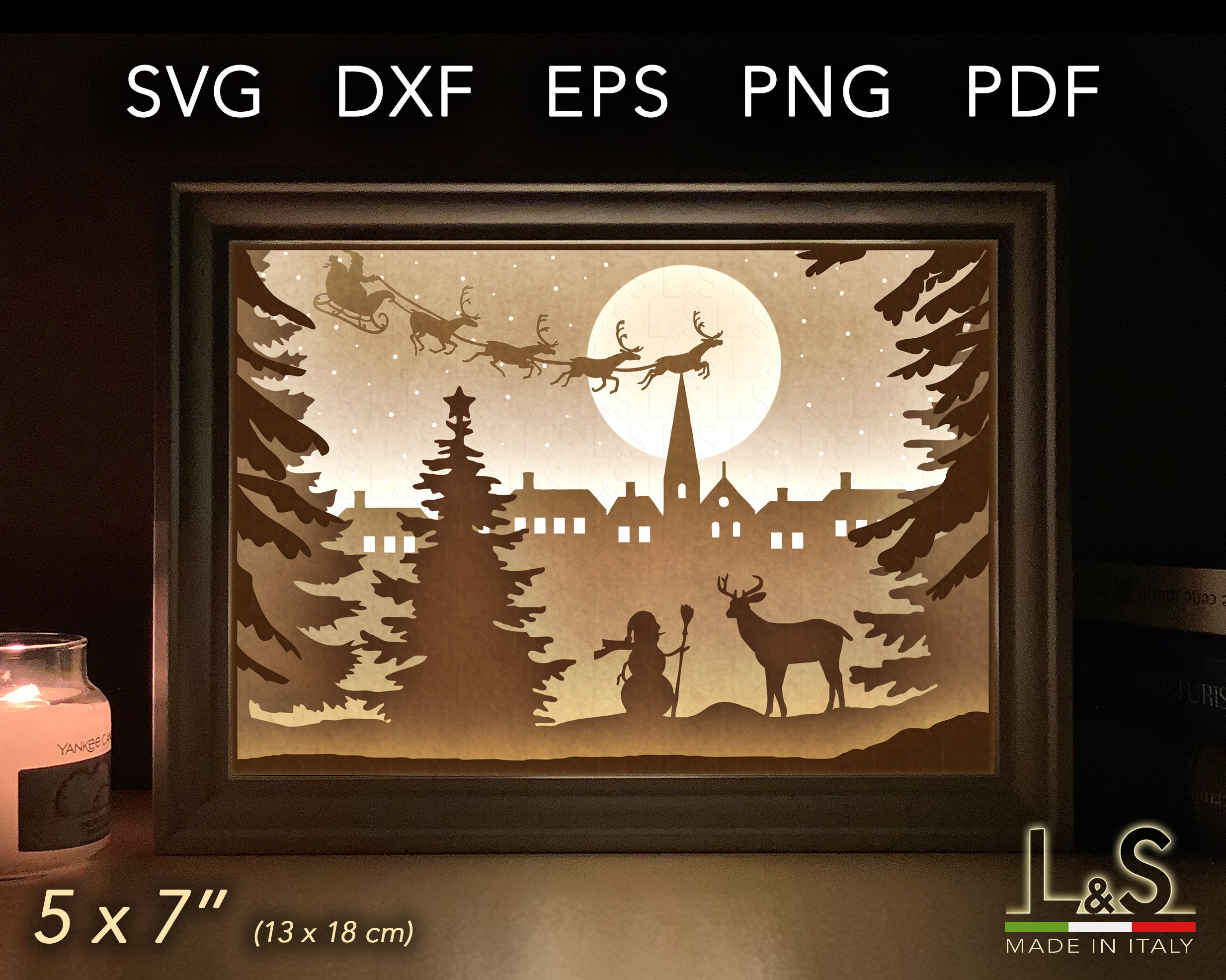 Download Christmas 3d Shadow Box Svg Layered Svg File For Cricut Etsy