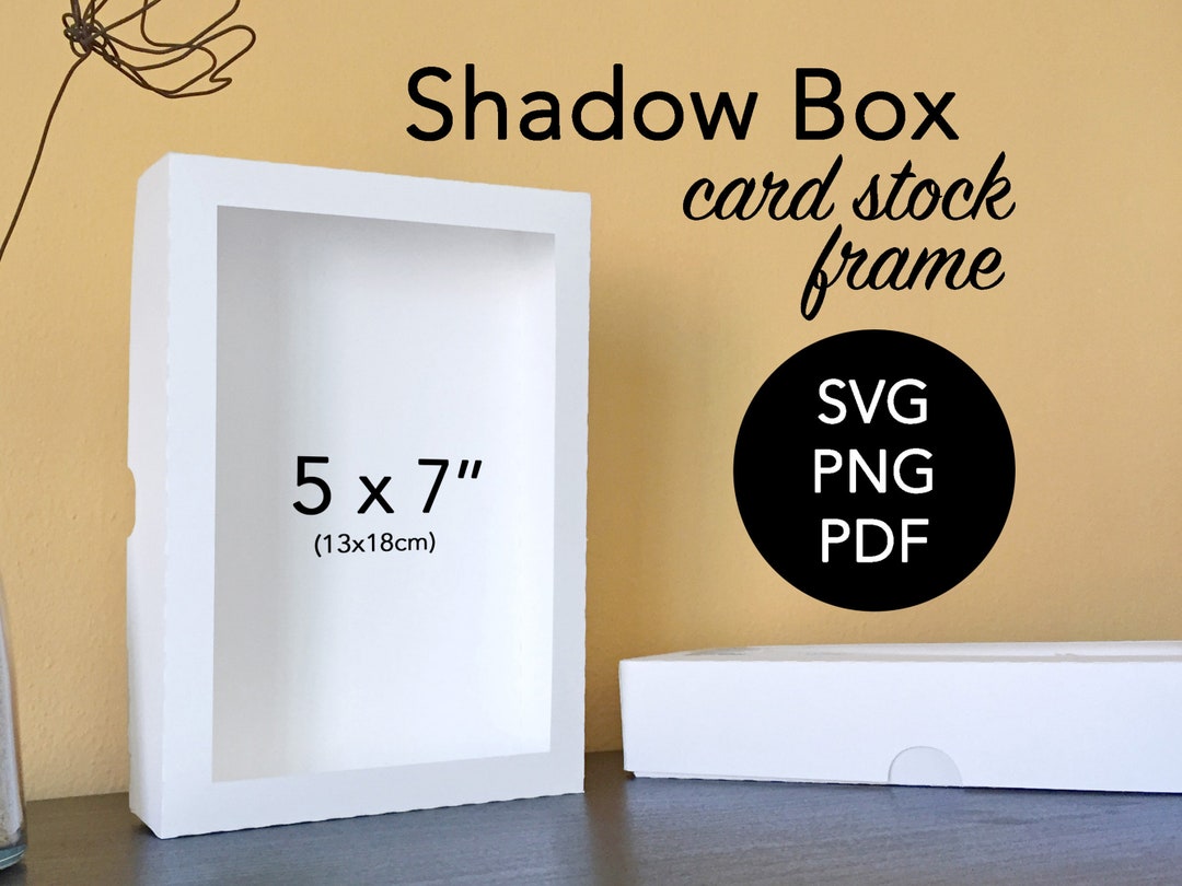 Shadow Box Frame 8x8 Inch SVG Template With and Without Scoring Tool  dashed, DIY Cardstock Frame SVG for Cricut and Silhouette 