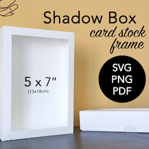 Rectangle 3D Shadow Box Frame Template - SVG Silhouette Light Box Cut File Download