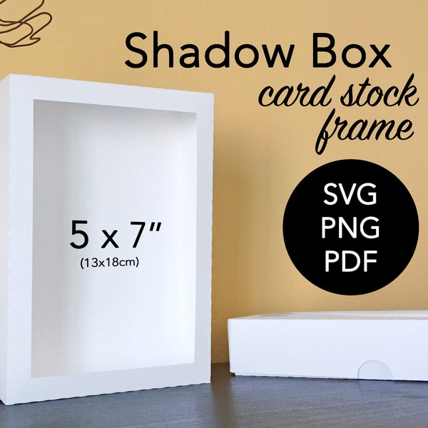 Rectangle 3D Shadow Box Frame Template - SVG Silhouette Light Box Cut File Download